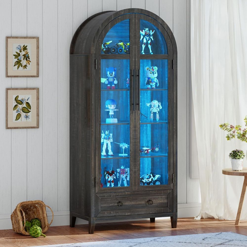 Collectible Collection - 73-Zoll Vitrine mit gewölbtem Glas, 4