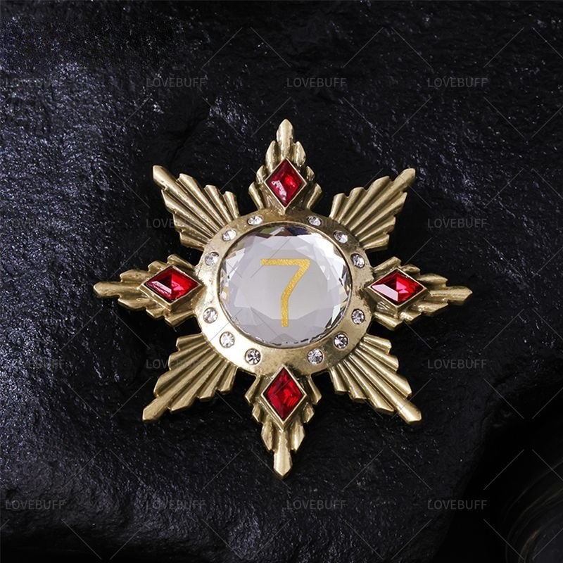 Collectible Vintage Brooches - Goldene sternförmige Brosche mit der Nummer