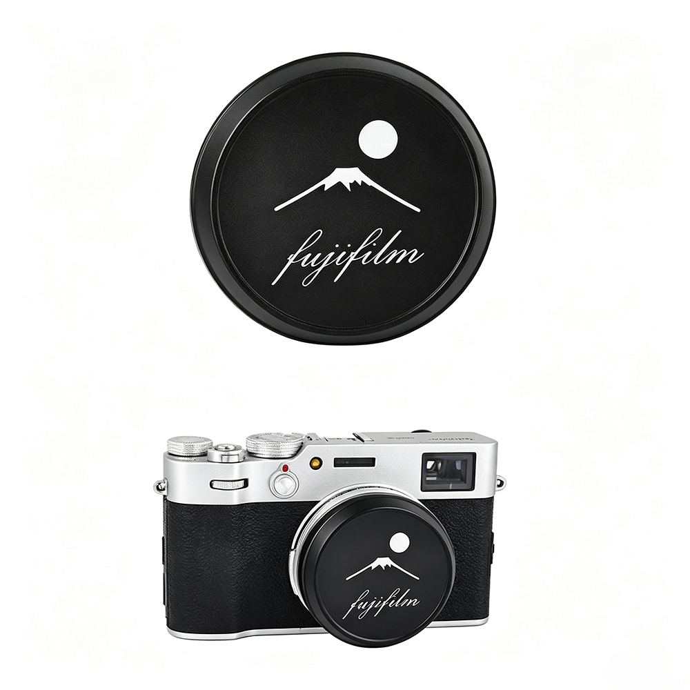 Lens Cap Vintage - Vintage-Metall-Objektivdeckel für Fujifilm X100/X100V/X100VI/X100S/X100T/X100F/X70 Kamera, EVA-weiches