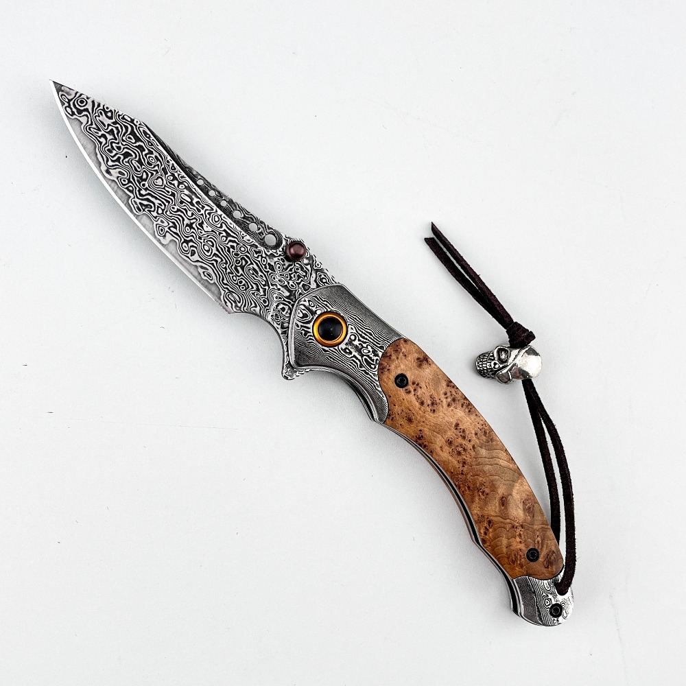 Vintage Collectible Pocket Knives - Hochhärte Damastmuster Klappmesser Vintage Dekoratives Sammlerstück