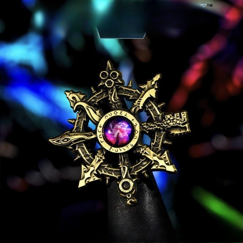 Collectible Vintage Brooches - Vintage Gotische Pentagramm-Brosche mit Lila Kristall-Einlage,