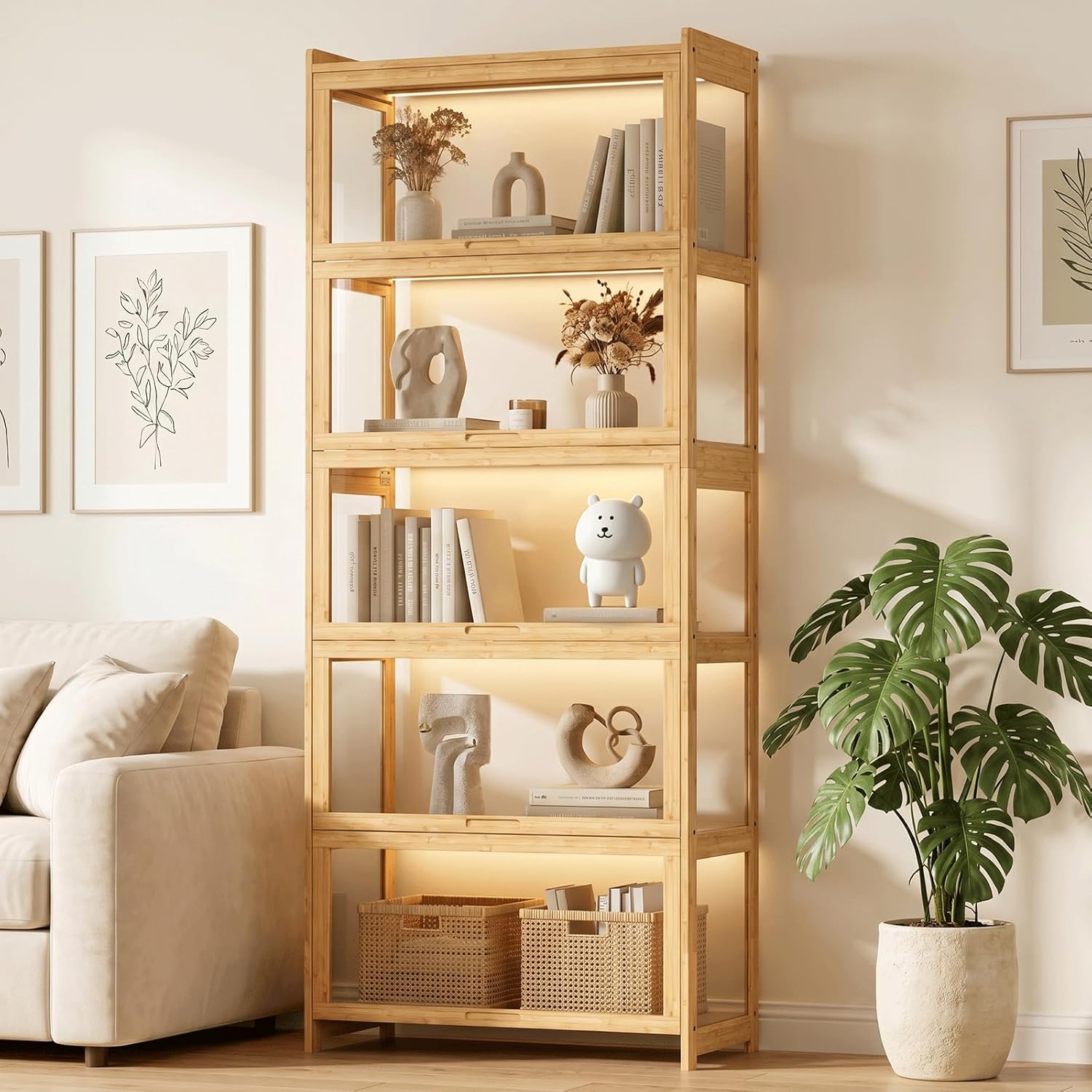 Collectible Collection - Vitrine mit Acryl-Türen, 5-stufiger Sammlerschrank, Ausstellungsvitrine