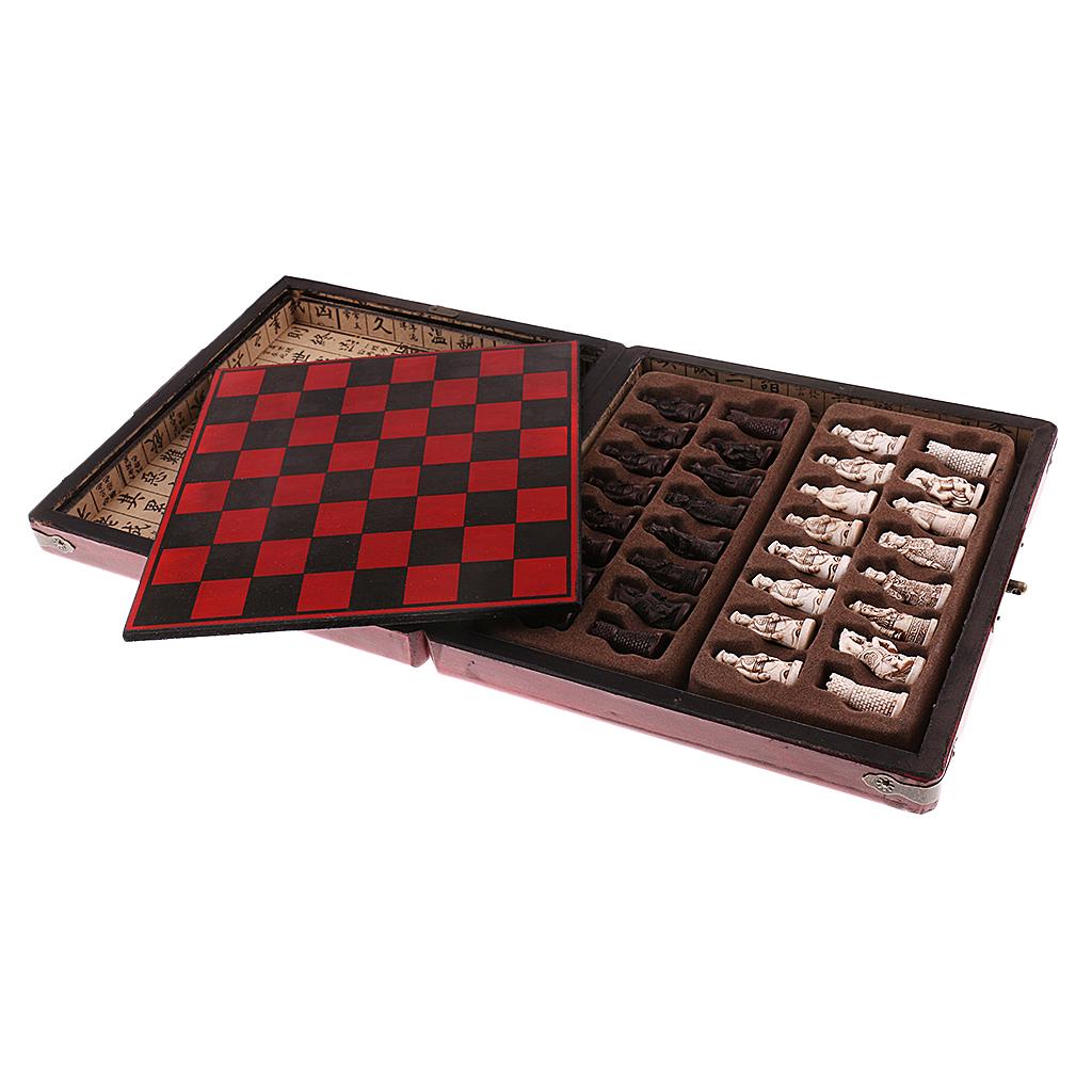 Vintage Collection Playset - Chinesisches Schachspiel aus Holz, Miniatur-Brett im