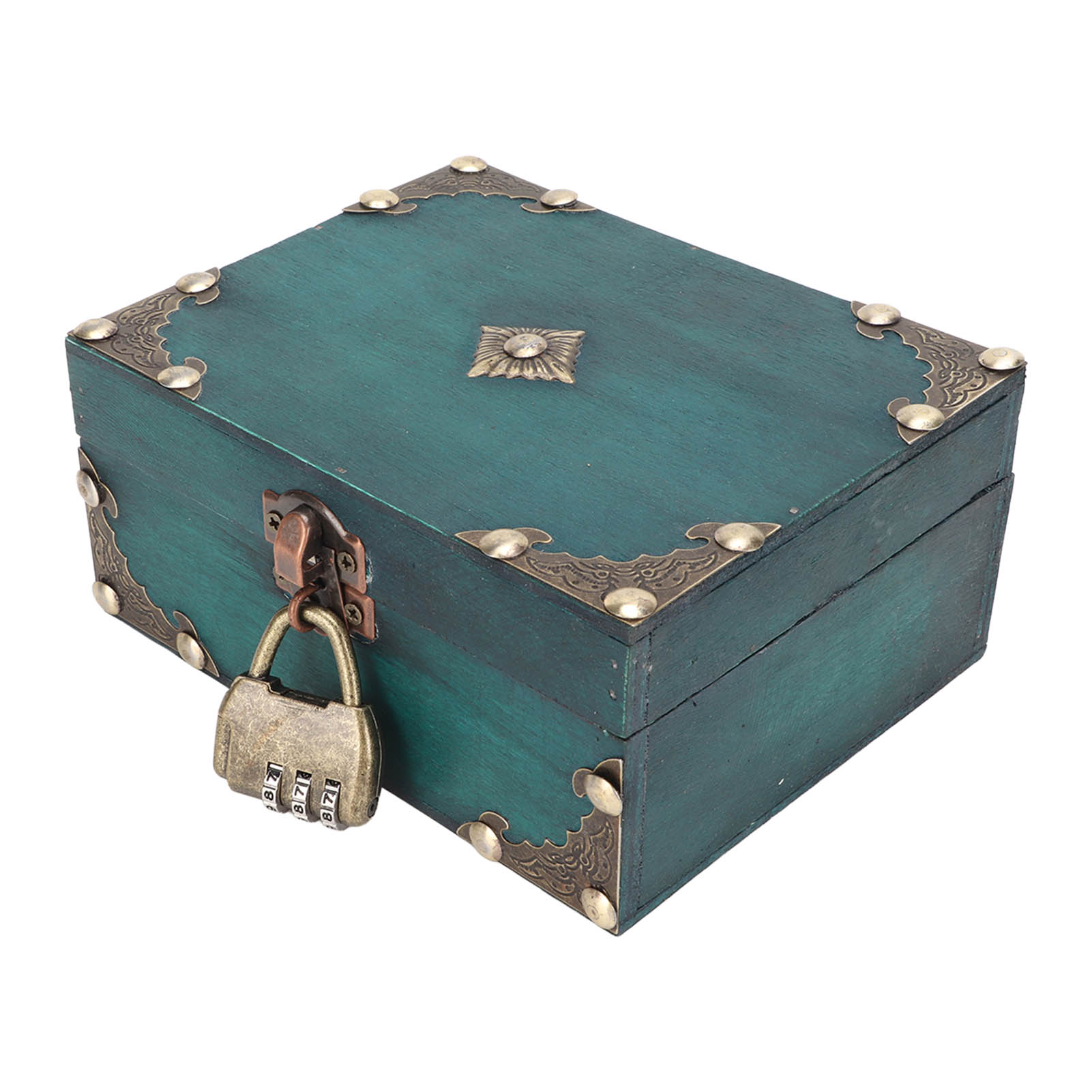 Vintage Items Collection - Holz-Schmuckaufbewahrungsbox mit Schloss Exquisite Vintage Handgefertigte