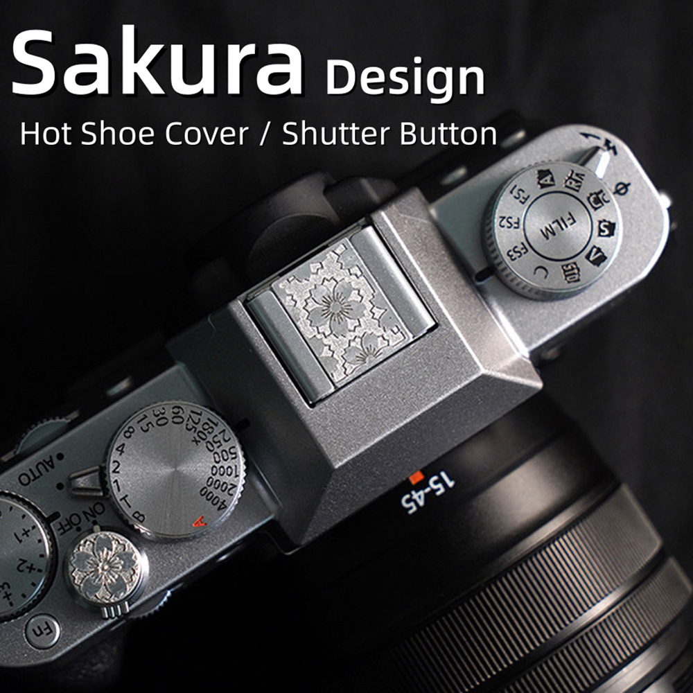 Lens Cap Vintage - Metall Vintage Sakura Blitzschuh-Abdeckung Auslöseknopf für