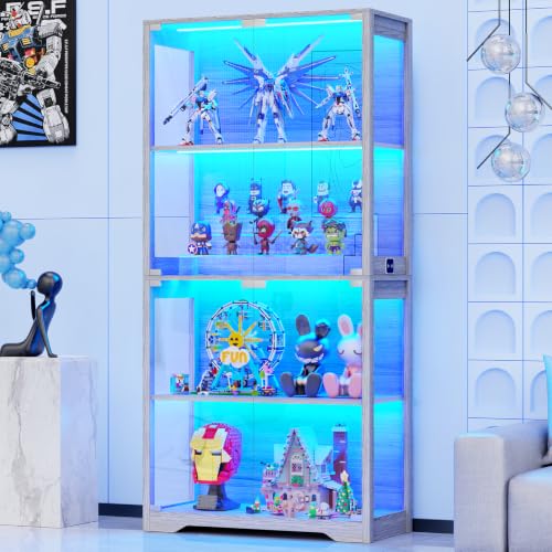 Collectible Collection - Vitrine mit Glastüren, 4-stufige Vitrine, Schwarz