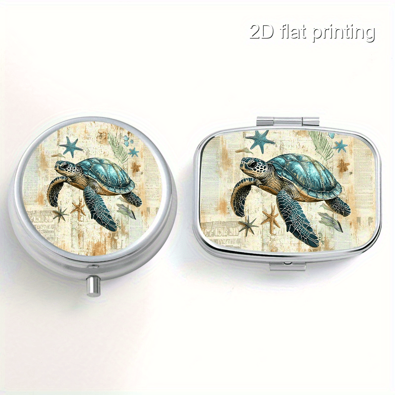 Vintage And Collectible Stores - Vintage-Pillendosen-Set mit Schildkrötenmuster (2 Stück), jeweils