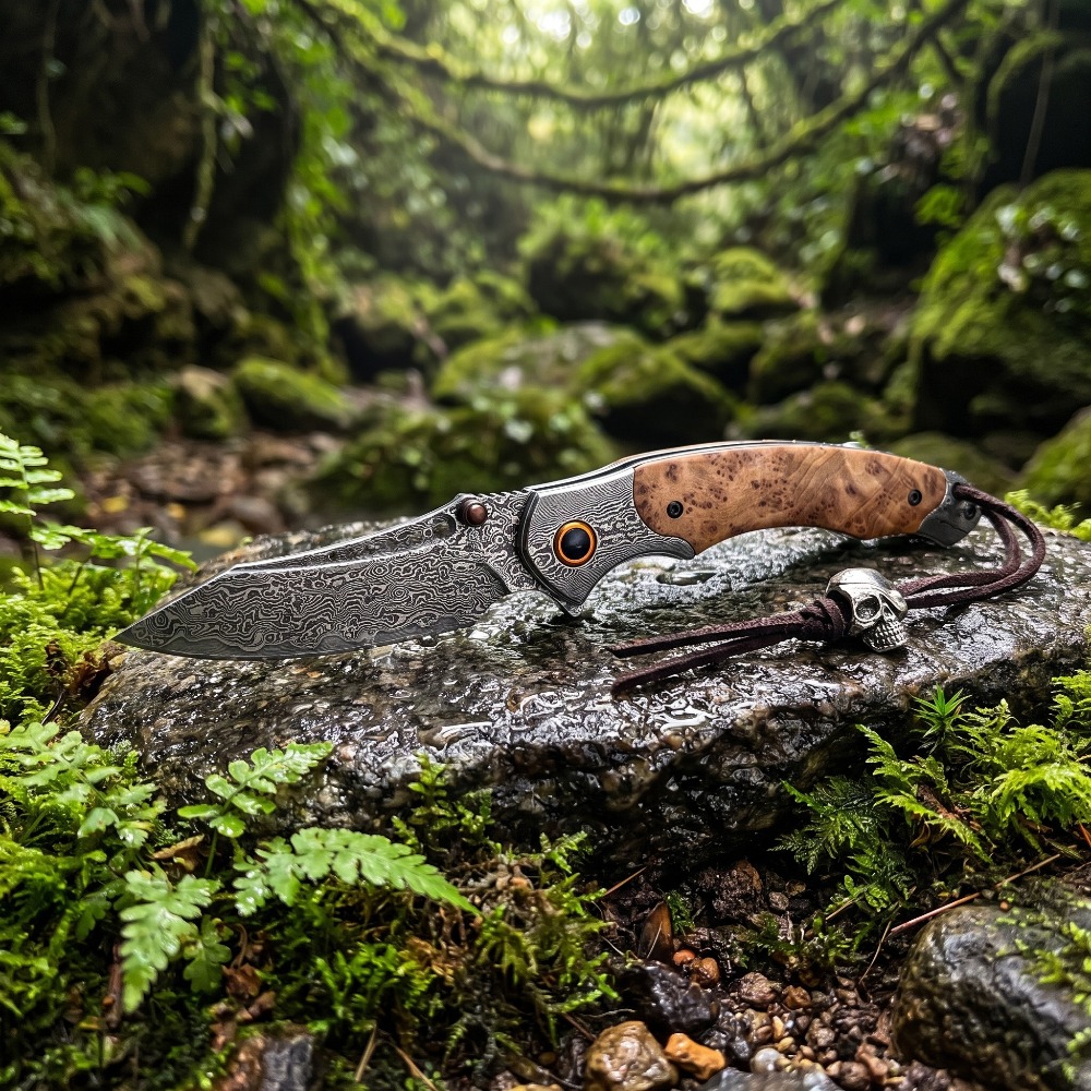 Vintage Collectible Pocket Knives - Hochharter Damastmuster-Klappmesser Vintage Dekorativer Sammler-Taschenmesser für