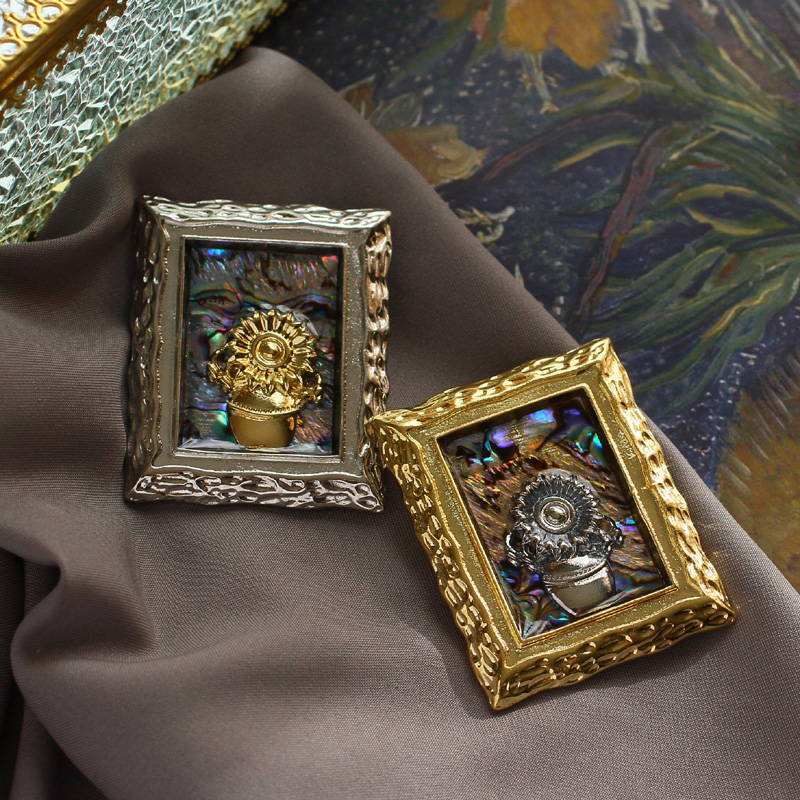 Collectible Vintage Brooches - Muylinda Vintage Van Gogh Sonnenblumen Broschen