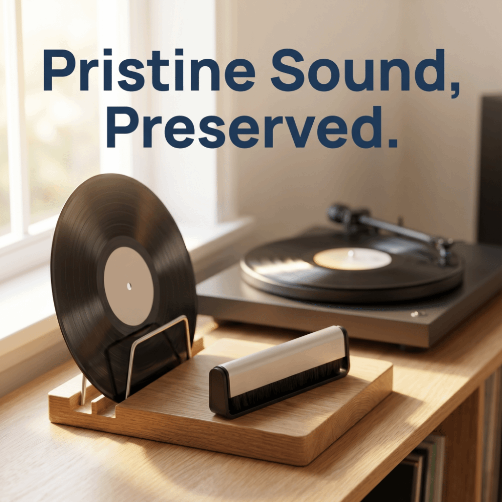 Vinyl Record Cleaner - Antistatische Vinyl-Schallplatten-Reinigungsbürste Hi-Fi-Klangverbesserung Reduziert Risse &