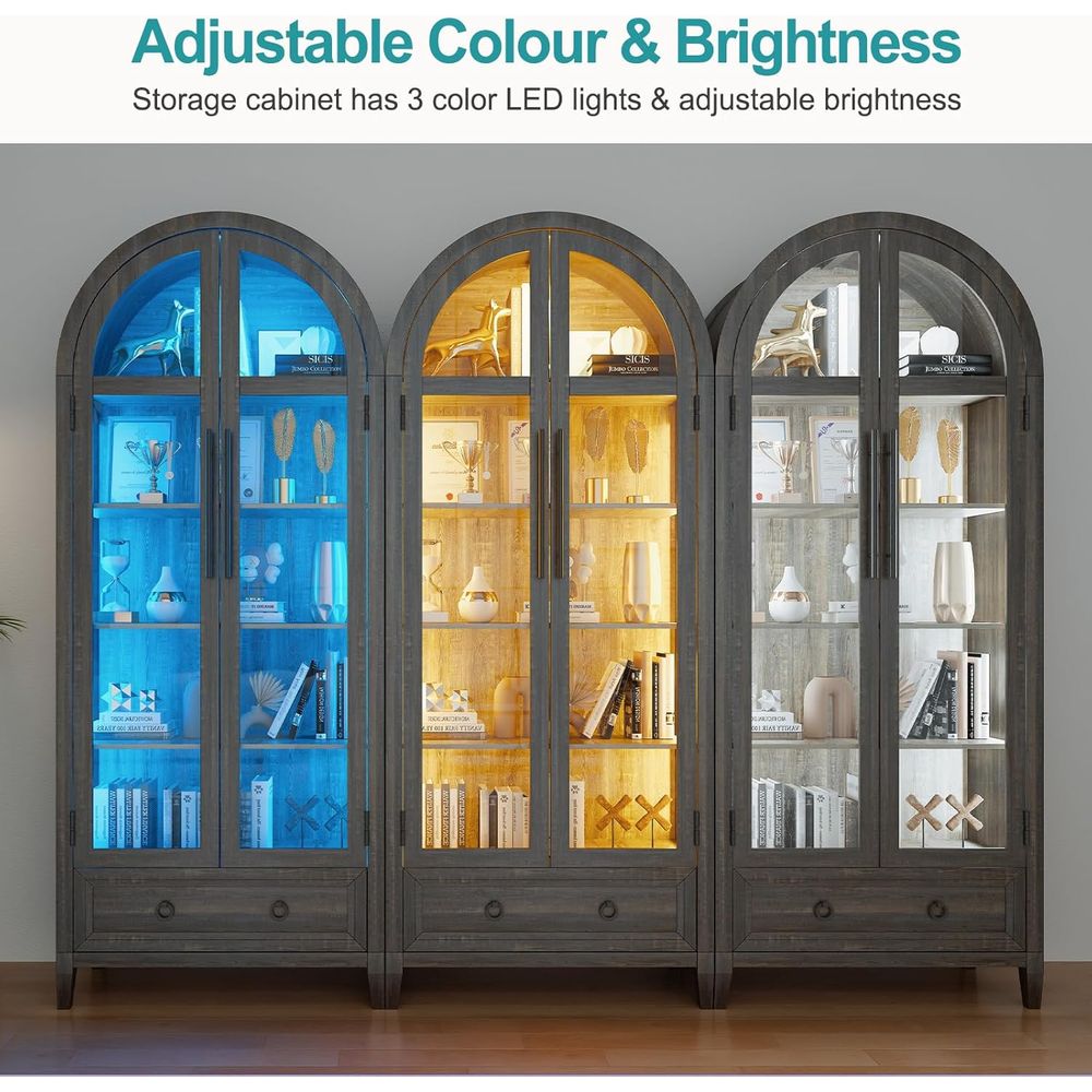 73-Zoll Vitrine mit gewölbtem  – Collectible Collection Bewertung und Preis