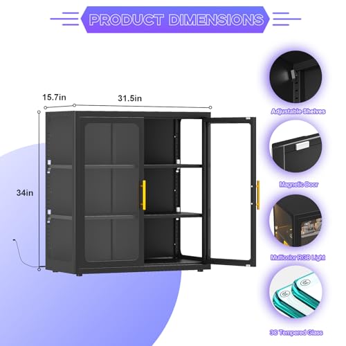 Vitrine mit Glastüren und RGB- – Collectible Collection Bewertung und Preis