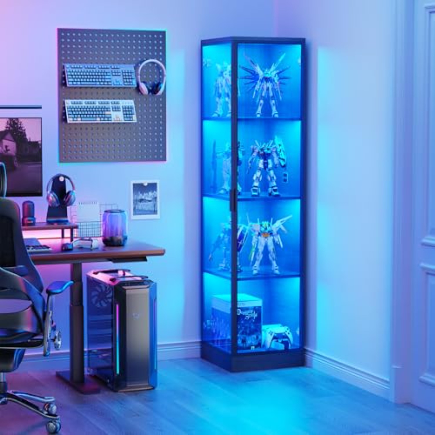 Eckvitrine mit Türen, 4 Ebenen – Collectible Collection Bewertung und Preis