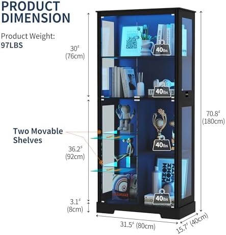 71'' Vitrine mit 5 Ebenen und  – Collectible Collection Bewertung und Preis