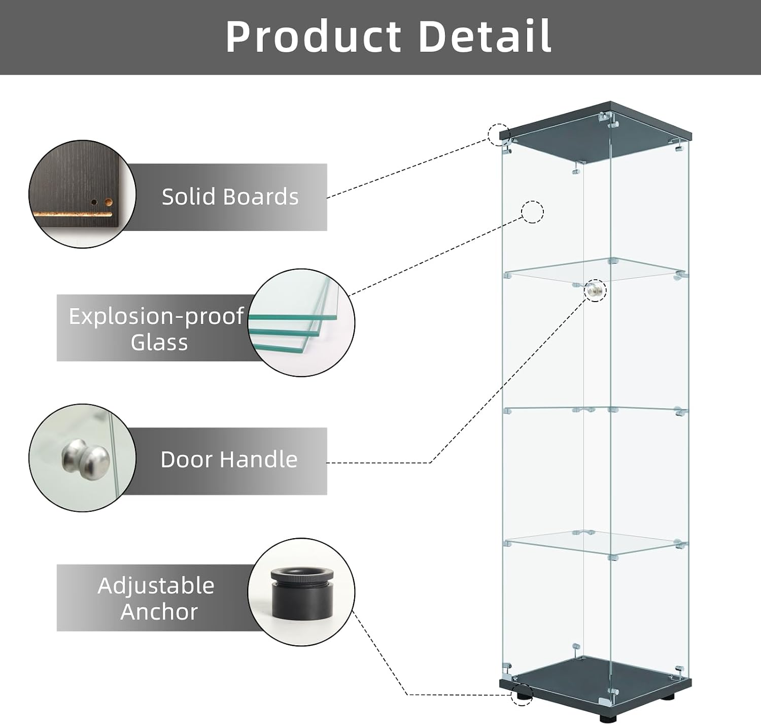 Glasvitrine mit Schloss, 4 Ebe – Collectible Collection Bewertung und Preis
