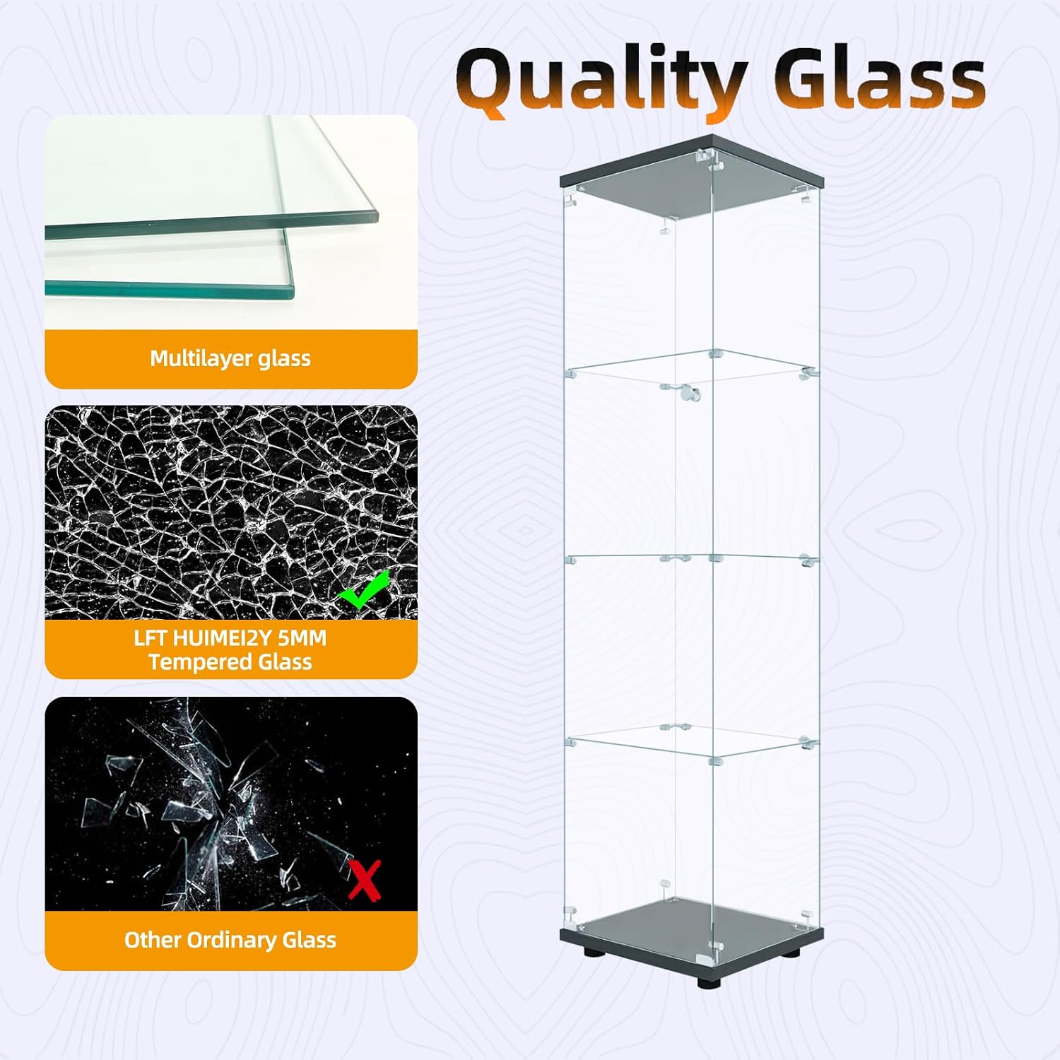 Glasvitrine mit Schloss, 4 Ebe – Collectible Collection Bewertung und Preis