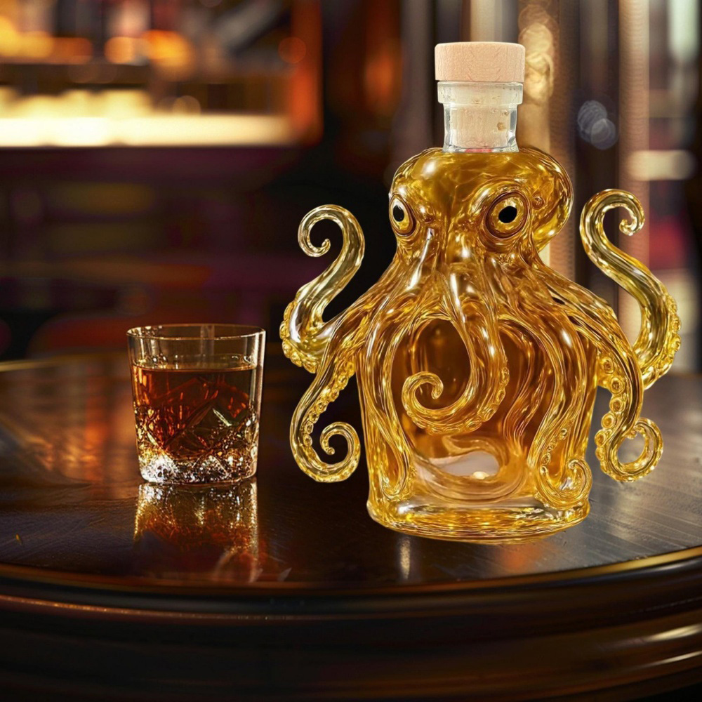 Oktopus-Whisky-Dekanter, Vinta – Vintage Collectible Glassware Bewertung und Preis